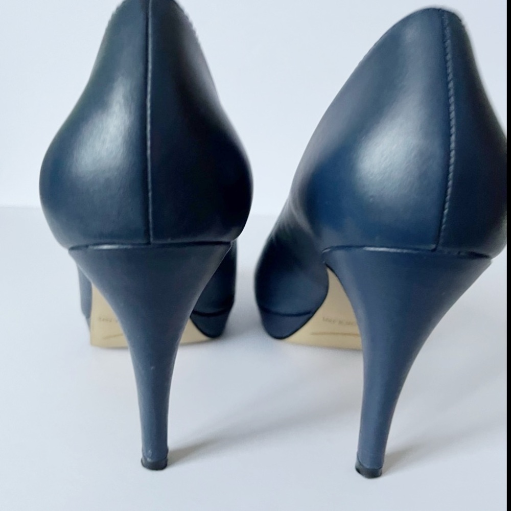 Enzo Angiolini Leather Open Toe Pumps Blue 7.5 - Picture 4 of 9